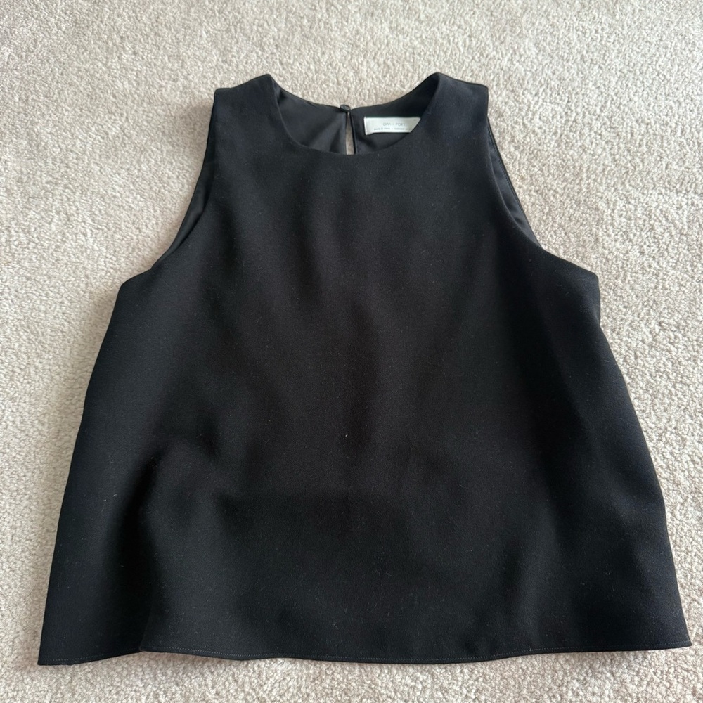 Oak + Fort Elegant Black Sleeveless Top XS
